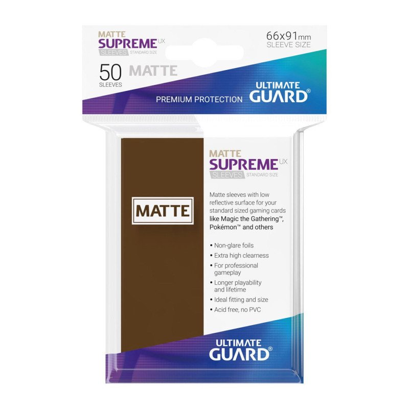 Ultimate Guard Supreme UX Sleeves Fundas de Cartas Tamaño Estándar Marrón Mate (50)