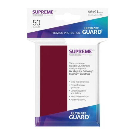 Ultimate Guard Supreme UX Sleeves Fundas de Cartas Tamaño Estándar Borgoña (50)