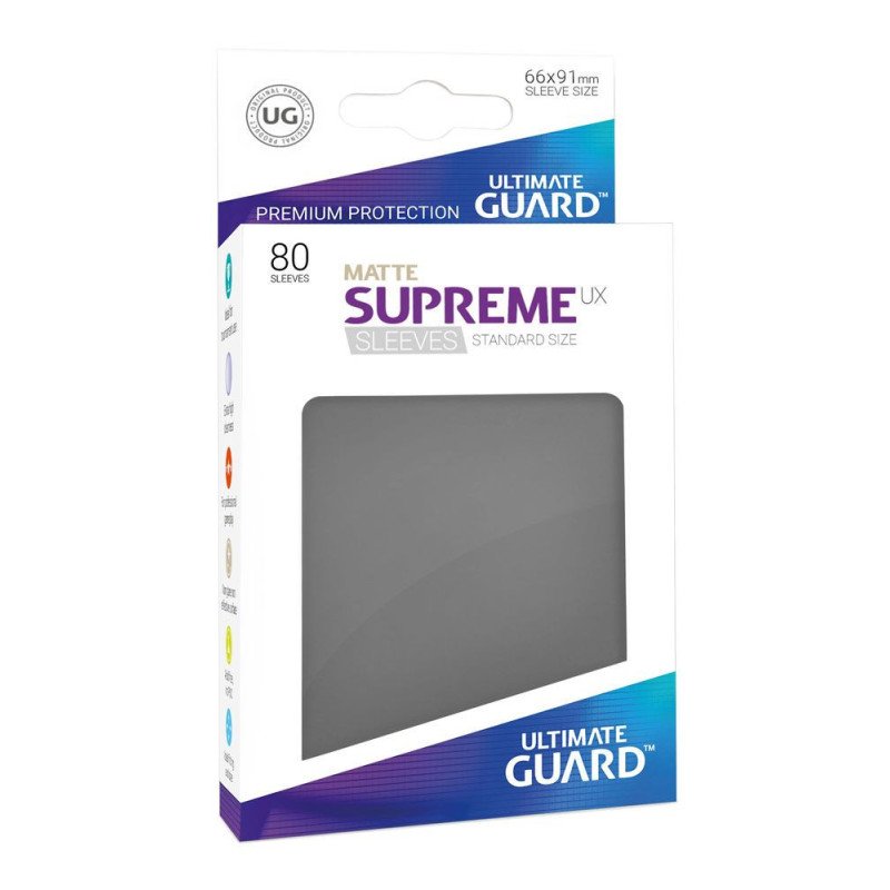 Ultimate Guard Supreme UX Sleeves Fundas de Cartas Tamaño Estándar Gris Oscuro Mate (80)