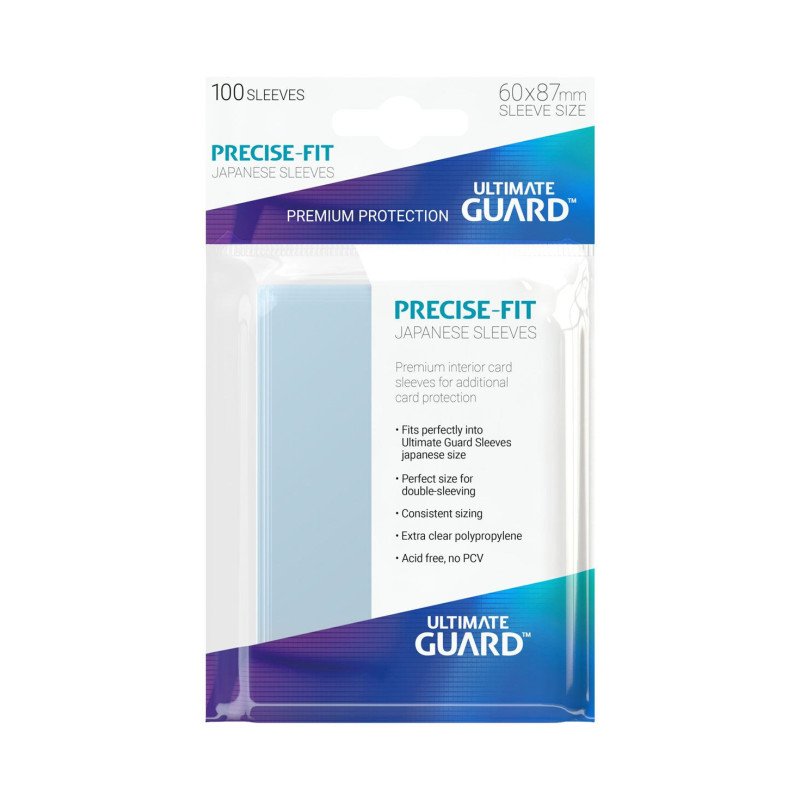 Ultimate Guard Precise-Fit Sleeves Fundas de Cartas Tamaño Japonés Transparente (100)