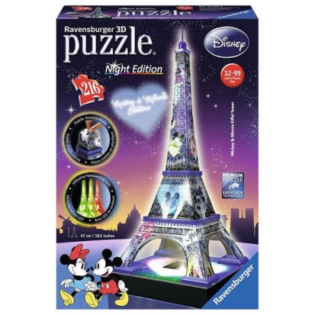 Ravensburger Puzzle 3D Disney Night Edition Mickey & Minnie Edition 216 piezas