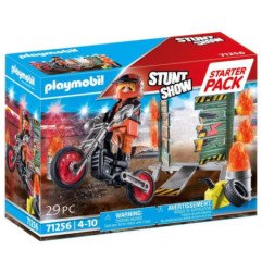 Starter Pack Moto Pared Fuego Stunt Show 71256 Playmobil