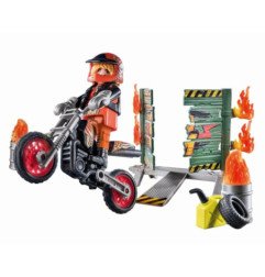 Starter Pack Moto Pared Fuego Stunt Show 71256 Playmobil