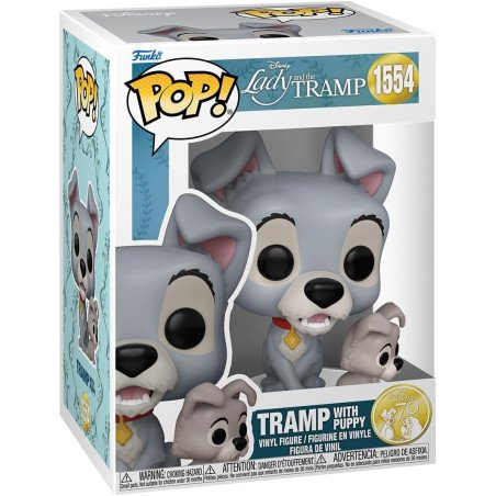 La dama y el vagabundo Figura POP! Disney Vinyl Tramp w/puppy 1554